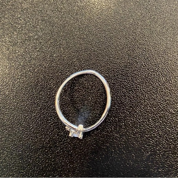 Sterling Silver Adjustable Ring With Letter J Solitaire Stone Sizes 7-10 - Picture 2 of 10